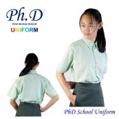 Size 9-18 PhD Light Green Shirt Short Sleeve Best School Uniform | Baju Sekolah Hijau Lengan Pendek BerKualiti