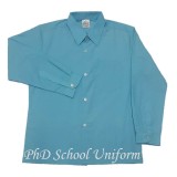 Size 11-14.5 PhD Light Blue Long Sleeves School Uniform | Baju Sekolah Lengan Panjang Biru Muda