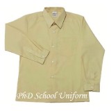 Size 11-14.5 PhD Beige Long Sleeves School Uniform | Baju Sekolah Lengan Panjang Beige