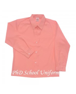 Size 9-18 PH Peach Long Sleeves School Uniform | Baju Sekolah Lengan Panjang-Pic