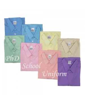 Size 9-18 PH Peach Long Sleeves School Uniform | Baju Sekolah Lengan Panjang-Pic