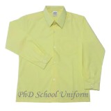Size 15-20 PhD Yellow Long Sleeves School Uniform | Baju Sekolah Lengan Panjang Kuning
