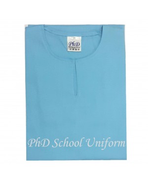 PhD School Uniform Size 20-28, SS, S, M, L, XL, XXL Light Blue Baju Kurung Biru Muda Sekolah Berkualiti Lembut Selesa