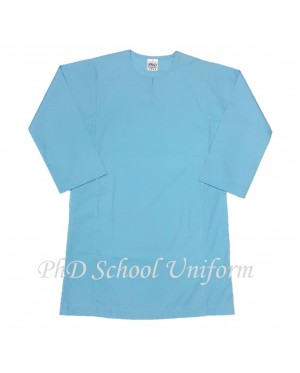 PhD School Uniform Size 20-28, SS, S, M, L, XL, XXL Light Blue Baju Kurung Biru Muda Sekolah Berkualiti Lembut Selesa