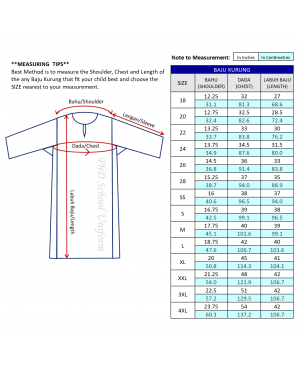 PhD School Uniform Size 20-28, SS, S, M, L, XL, XXL Light Blue Baju Kurung Biru Muda Sekolah Berkualiti Lembut Selesa