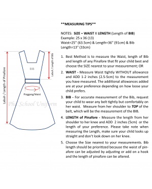 Waist 42 Length 41,42,43 Bib16,16.5,17,17.5,18 PhD School Uniform Secondary Dress Pinafore Baju Sekolah Menengah Perempuan
